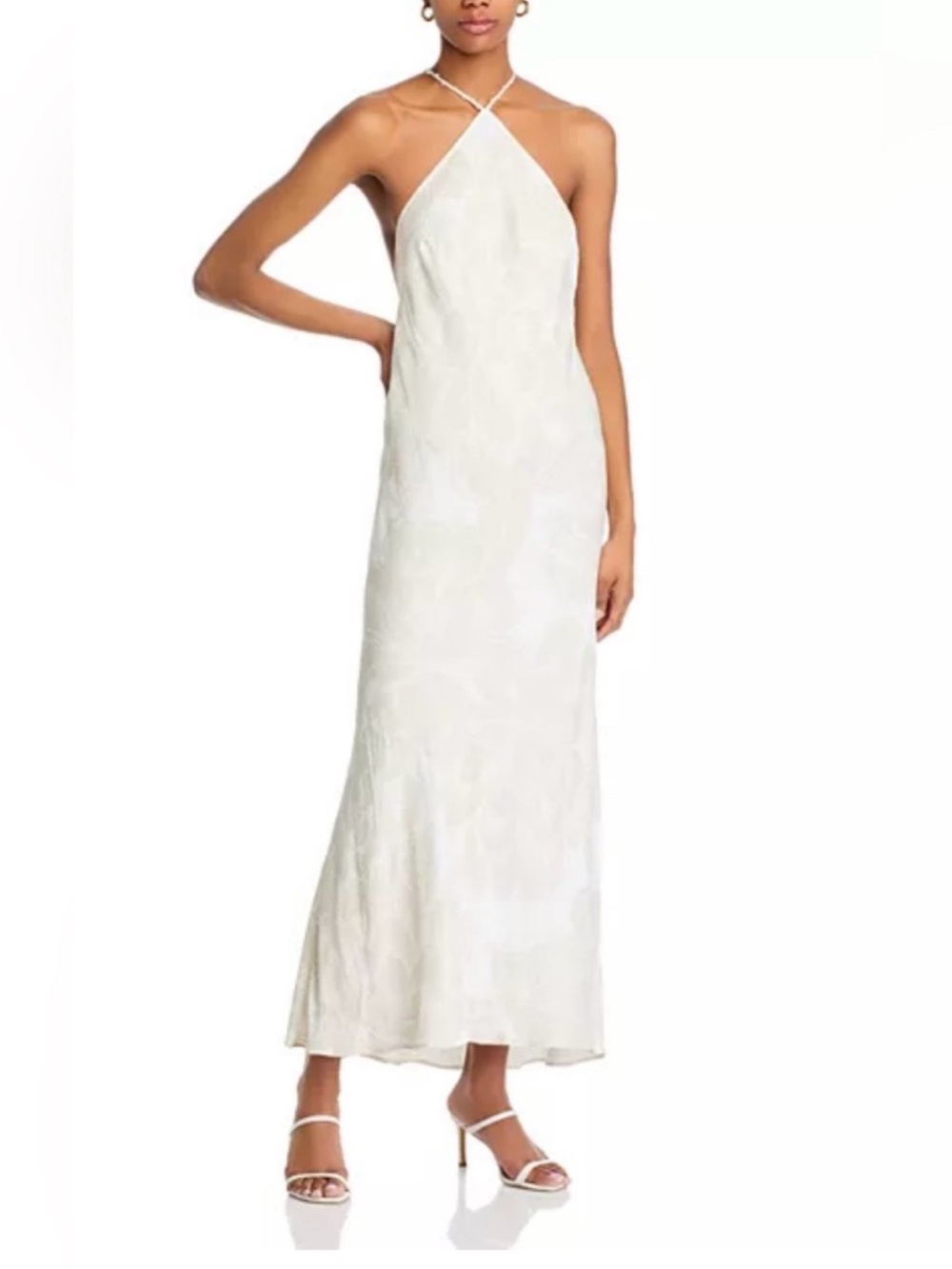 NWT FARM Rio White Strapless Halter Maxi Dress